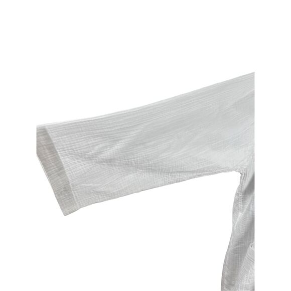 Eileen Fisher Jacket Womens Xl White Organic Cotton Gauze Kimono Open Front - Picture 4 of 7